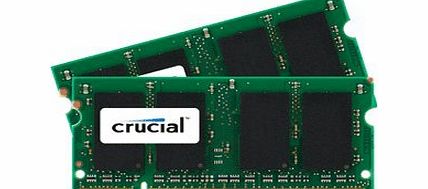 Crucial Sodimm Laptop Memory Upgrade (2GB Kit - 1GBx2,200-pin,DDR2 PC2-6400,Cl=6 1.8v)