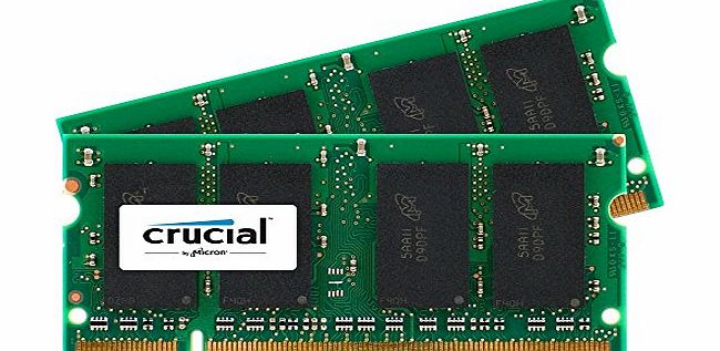 Crucial Sodimm Laptop Memory Upgrade (4GB Kit - 2GBx2,200-pin,DDR2 PC2-5300,Cl=5 1.8v)