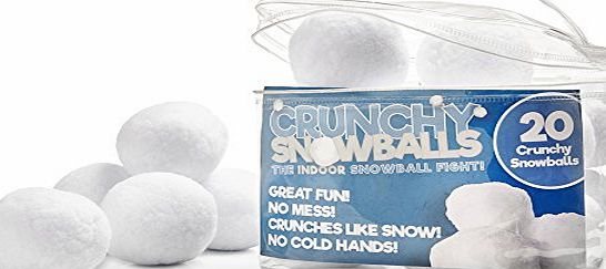 Crunchy Snowballs 20 Pack - Indoor Snowball Fight - Safe, No Mess, No Slush
