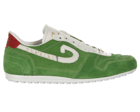 Astro Green/White/Red Suede Trainers