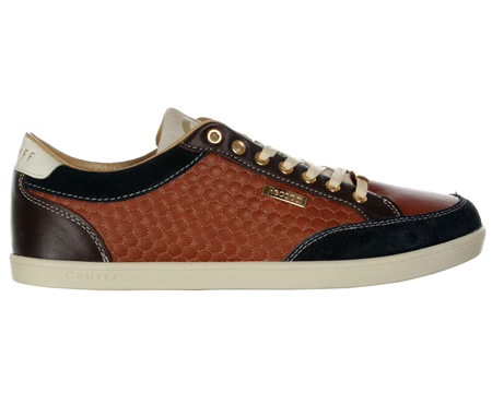 Pelota Brown/Navy Quilted Leather Trainers