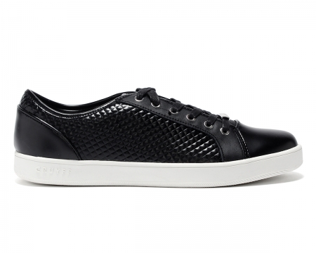 Puente Black Patterned Leather Trainers