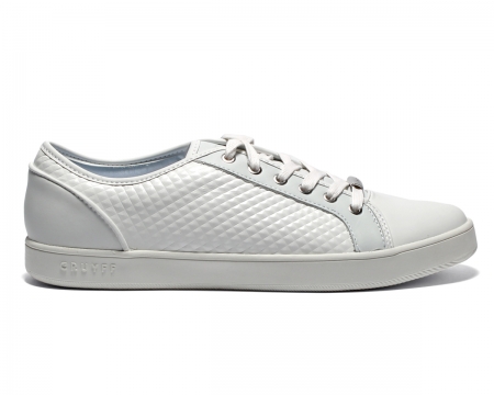 Cruyff Puente White Patterned Leather Trainers