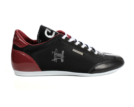 Recopa Classic Black/Red Mesh Trainers
