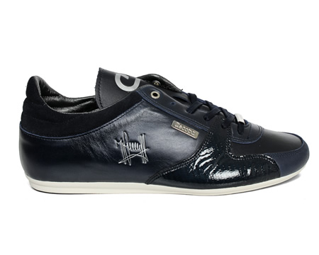 Unidad Navy Leather Trainers