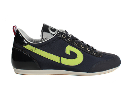 Vicenzo Navy/Lime Green Mesh Trainers