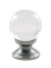 crystal Ball Cupboard Knob 30mm Satin Chrome