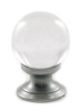 crystal Ball Cupboard Knob 35mm Satin Chrome