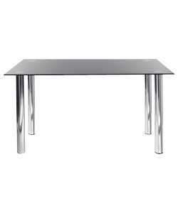 Crystal Black Glass Dining Table