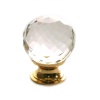 crystal Cut Cup Knob 30mm Gold