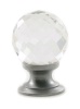 crystal Cut Cup Knob 40mm Satin Chrome