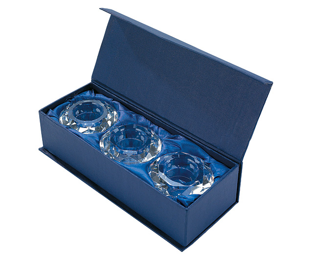 Crystal Diamond Candle Holders (set of 3)