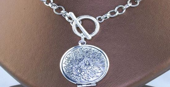 Crystal Innovation 3520/1 Vintage silv locket pendant necklace (round)