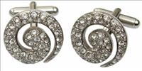 Crystal Swirl Cufflinks by Ian Flaherty