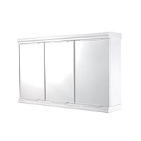 3 Door Mirror Cabinet White