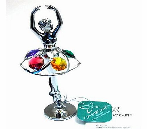 CRYSTOCRAFT  Ballerina Ornament With Swarovski Crystals