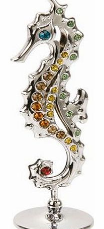  Keepsake Gift Ornament - Crystocraft Silver Sea Horse with Swarovski Crystal Elements