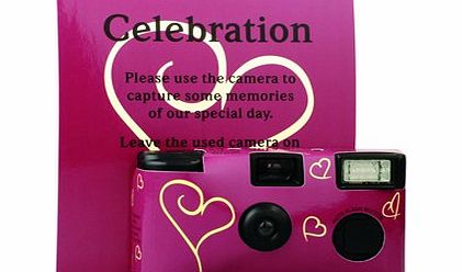 Disposable Camera - Burgundy amp; Ivory Hearts by CSC Imports