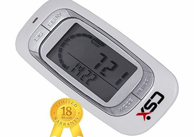 CSX - Competitive Sport Xtreme CSX Walking 3D Pedometer with Clip and Strap 