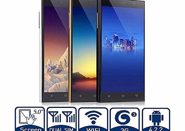 CTC 5 Touchscreen Smartphones Dual Sim Dual Core Android 4.2 Mobile Phone 3G Smartphone Unlocked New Dual Sim Cards Dual Standby (Black Case Cheap smartphones) (UK Delivery)