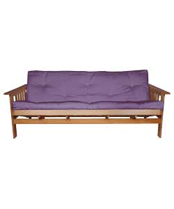 Futon Sofa Bed with Mattress - Aubergine