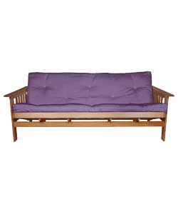 Futon Sofa Bed with Mattress - Aubergine