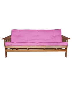 Cuba Futon Sofa Bed with Mattress - Pink