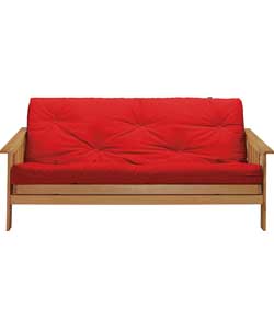 Cuba Futon Sofa Bed with Mattress - Red