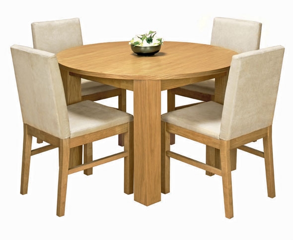 cuba Oak Circular Dining Table - Table Only