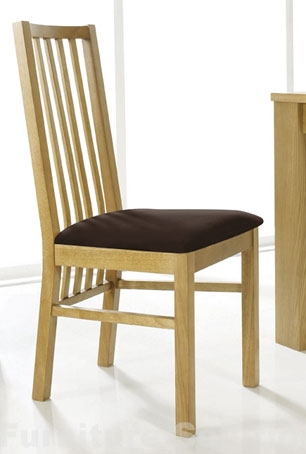 cuba Oak Slatted Dining Chairs - Pair
