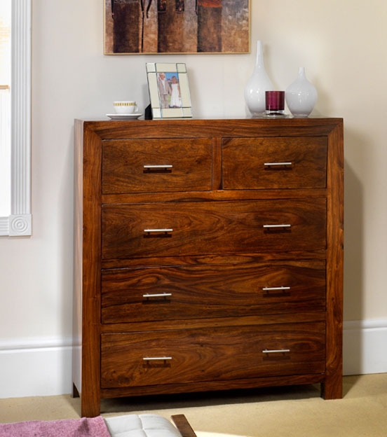 Cuba Sheesham 2 over 3 Drawer Chest