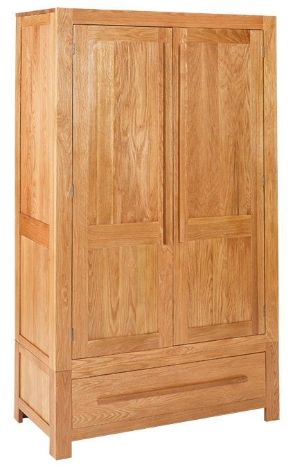 Cuba Solid Oak Double Wardrobe with Drawer