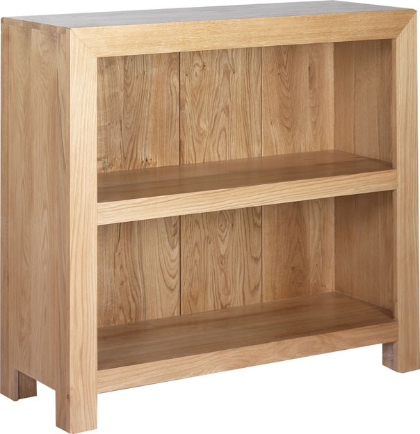 solid oak low bookcase