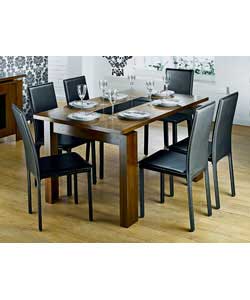 Cuba Walnut Table and 6 Chairs