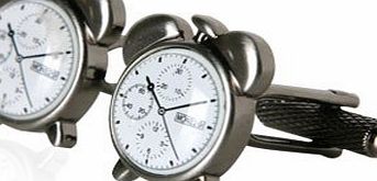 Cuff-Daddy Unique Alarm Clock Pewter Cufflinks For Snoozers with Presentation Box