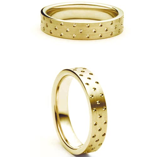 Cuidado from Bianco 4mm Heavy D Shape Cuidado Wedding Band Ring In 18 Ct Yellow Gold
