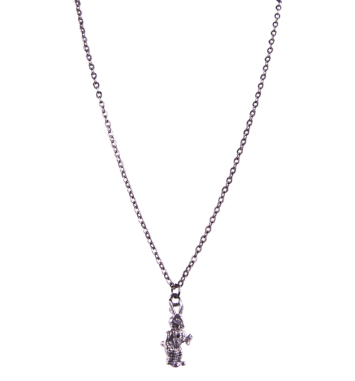 Culture Vulture Antique Silver White Rabbit Charm Necklace from