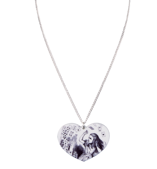 Classic Alice in Wonderland Heart Perspex Necklace