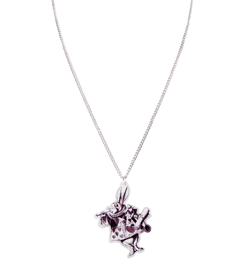 Classic White Rabbit Perspex Necklace