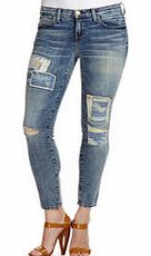 CURRENT/ELLIOTT Stiletto patchwork jeans