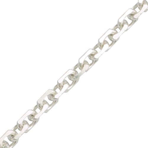 Curteis Silver 16 Inch Angle Filed Trace Chain In Silver