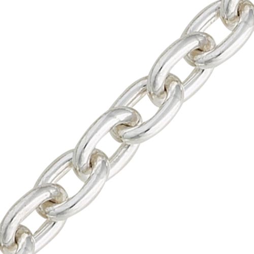 Curteis Silver 16 Inch Close Trace Chain In Silver