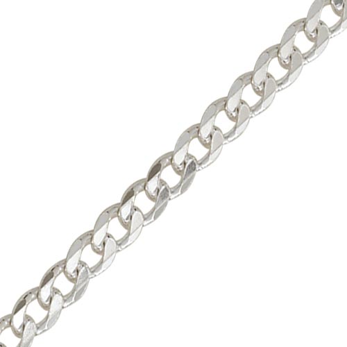 Curteis Silver 18 Inch Metric Curb Chain In Silver