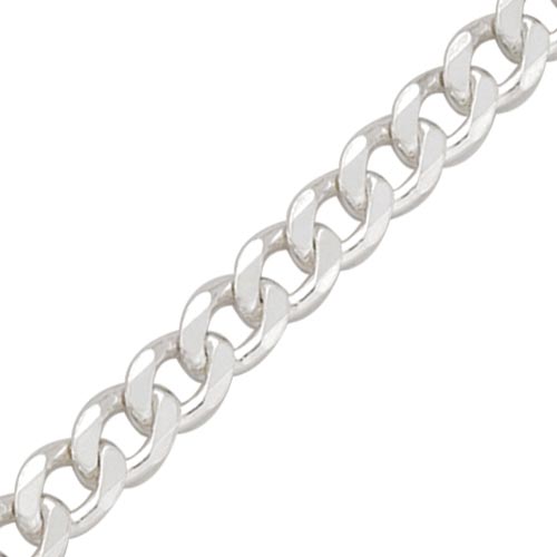 Curteis Silver 7.5 Inch Metric Curb Bracelet In Silver