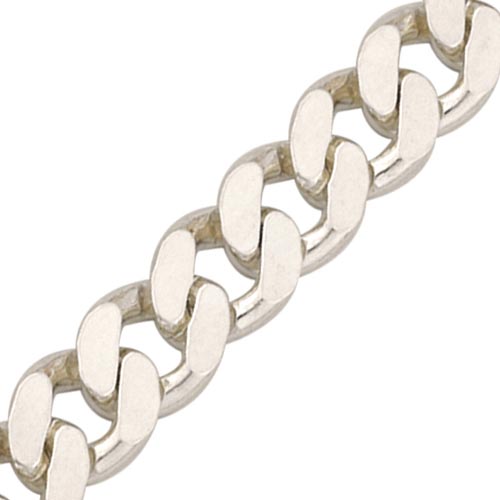 Curteis Silver 8.5 Inch Hammered and Filed Curb Gents Bracelet In Silver