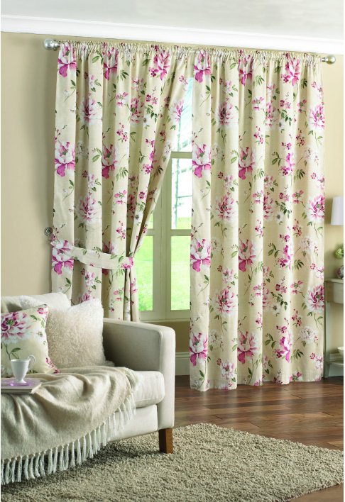 Curtina Aurora Rose Lined Curtains