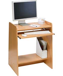 Curve Beech Effect Computer Desk