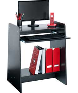 Curve Black Wooden Computer Desk