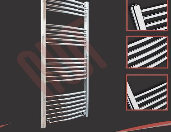 Curved Chrome Ladder Rails 500mm(w) x 1200mm(h) Curved Chrome Heated Towel Rail, Radiator, Warmer 2130 BTUs Bathroom Central Heating Ladder Rail