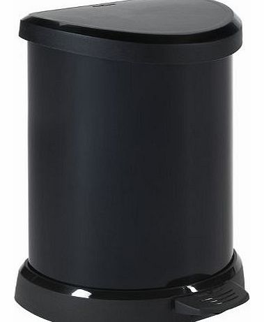 Curver 20 Litre Metal Effect Pedal Deco Bin, Black